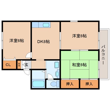 生駒駅 バス14分  田原台センター下車：停歩4分 2階の物件間取画像